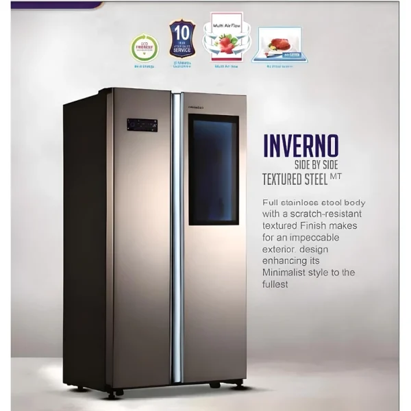 یخچال و فریزر ساید بای ساید 32 فوت استیلون مدل INVERNO - Image 3